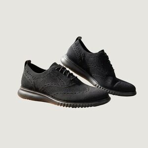 Cole Haan Zerogrand Stitchlite Oxford Black Knit Wingtip C28527 Mens 10M